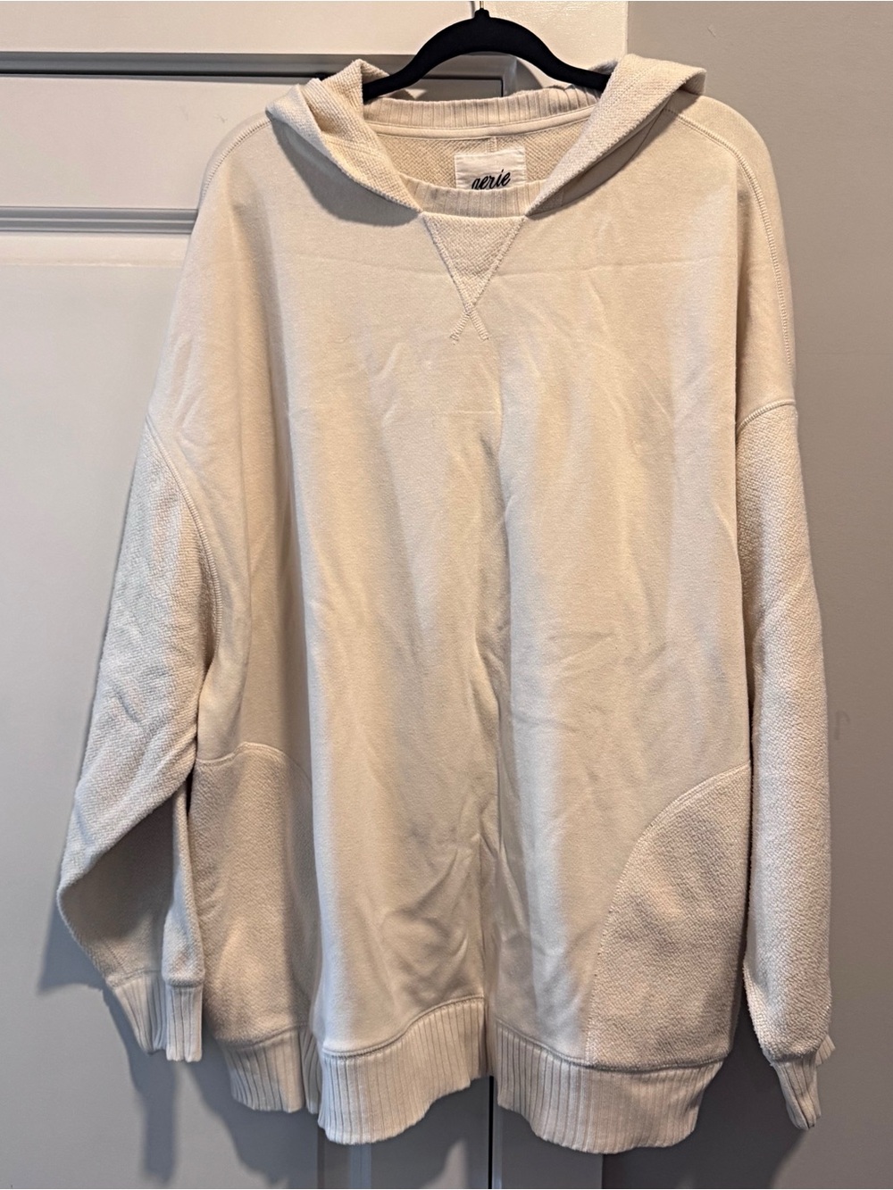 Aerie Cream Hooded Pullover Sweatshirt